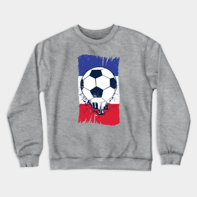 Vintage French Flag with Football // Retro France Soccer Crewneck Sweatshirt by SLAG_Creative